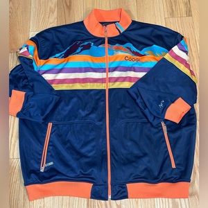 Vintage Coogi Rainbow Stripe Blue Mountain
Embroidered Zip Up Track Jacket 4XL